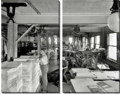 Модульная картина На фабрике (In the factory)