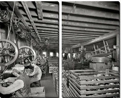 Модульная картина На фабрике (In the factory) №2