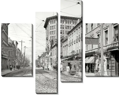 Модульная картина Улица с трамвайными путями (Street with tramway) №8