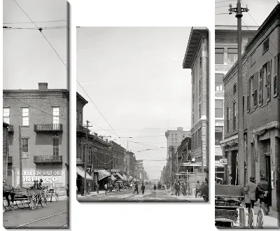 Модульная картина Улица с трамвайными путями (Street with tramway) №9