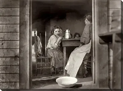 Постер Дети завтракают (Children eat breakfast)
