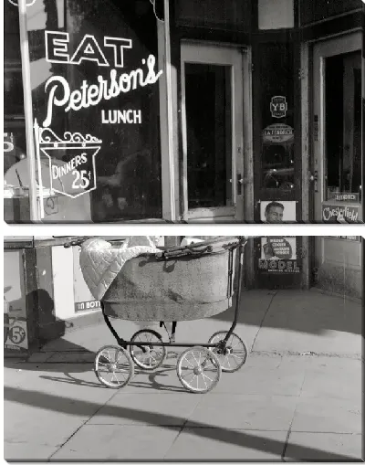 Модульная картина Коляска возле кафе (Stroller outside a cafe) №2