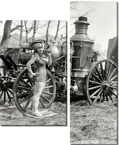 Модульная картина Девушка возле машины (Girl near the car)