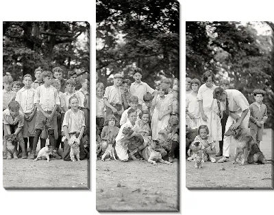 Модульная картина Люди с собаками (People with dogs)