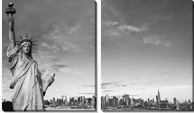 Модульная картина Статуя свободы на фоне Нью-Йорка (Statue of Liberty on the background of New York)