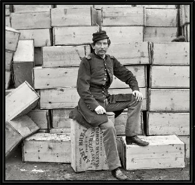 Картина Мужчина рядом с ящиками (A man near the crates)