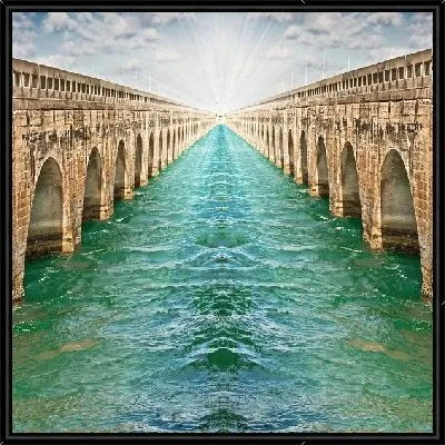 Картина Река между двух мостов (River between the two bridges)