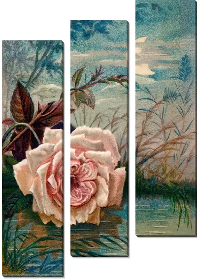 Модульная картина Роза над прудом (Rose above the pond)