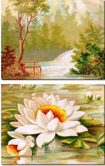 Модульная картина Лотос в пруду (Lotus in the pond)
