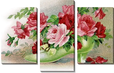 Модульная картина Розы в туфельке (Roses in a shoe)