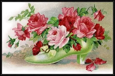 Картина Розы в туфельке (Roses in a shoe)