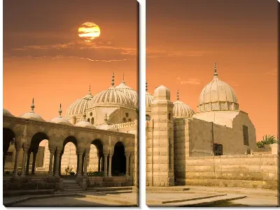 Модульная картина Закат в одном из городов Египта (Set in one of the cities in Egypt)