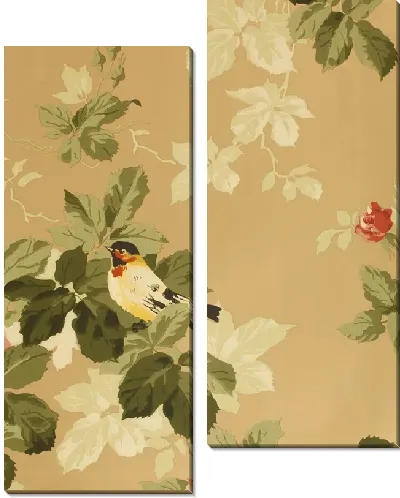 Модульная картина Композиция с розами и птицей (Arrangement with roses and birds)