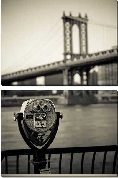Модульная картина Смотровая площадка возле моста в Нью-Йорке (An observation deck near the bridge in New York City)