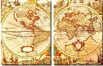 Модульная картина Старинная карта (Old map)