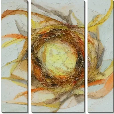 Модульная картина Абстрактная композиция в желтых тонах (Abstract composition in yellow)