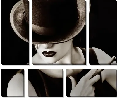 Модульная картина Женщина с сигарой (A woman with a cigar)