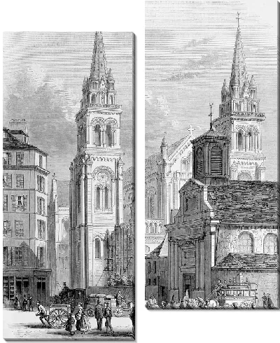 Модульная картина Собор в центре города (Cathedral in the city center)