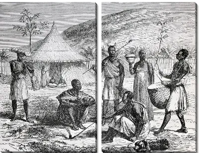 Модульная картина Племя в Африке (Tribe in Africa)
