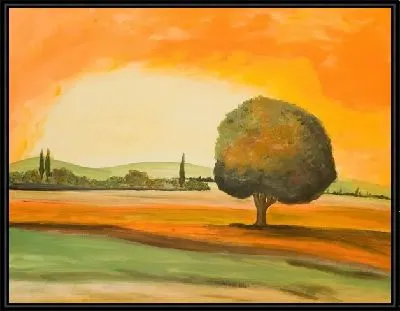Картина Дерево на фоне заката (Tree at sunset) №4