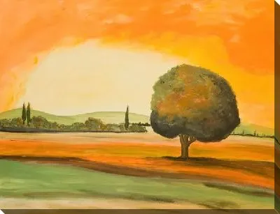 Картина маслом Дерево на фоне заката (Tree at sunset) №4