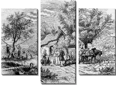 Модульная картина Деревня (Village) №12