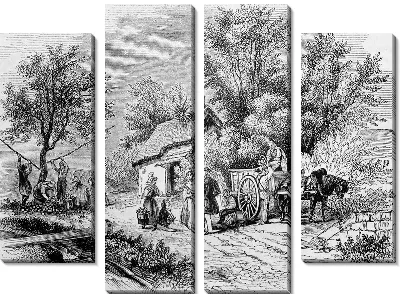Модульная картина Деревня (Village) №12
