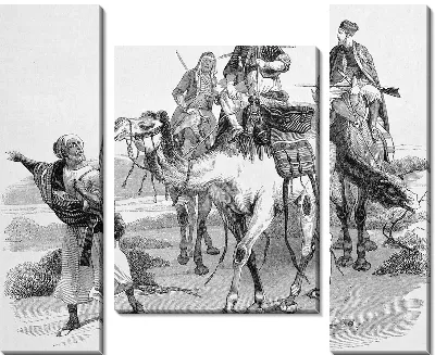 Модульная картина Наездники на верблюдах (Riders on camels)