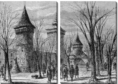 Модульная картина Группа людей возле площади (A group of people near the area)