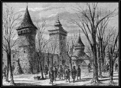 Картина Группа людей возле площади (A group of people near the area)