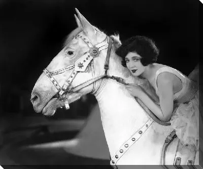 Постер Девушка верхом на белой лошади (A girl riding a white horse)