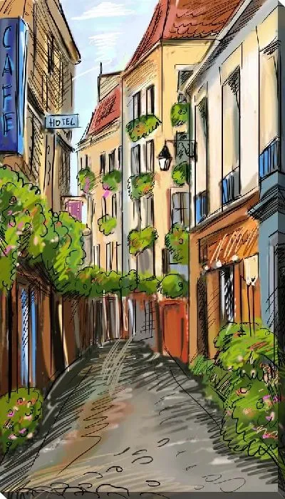 Постер Улица поднимающаяся в гору (Street up the hill)