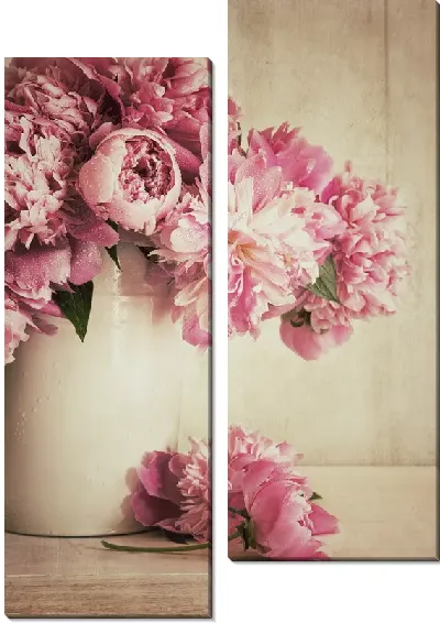 Модульная картина Розовые цветы (Pink flowers) №4