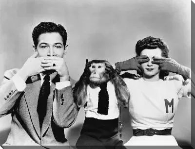 Постер Мужчина и женщина с обезьянкой (Man and woman with a monkey)