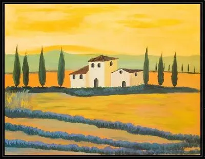 Картина Пейзаж с белым домиком (Landscape with white house)