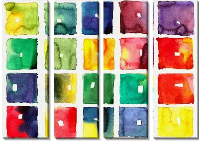 Модульная картина Композиция из цветных квадратов (Composition from colored squares)