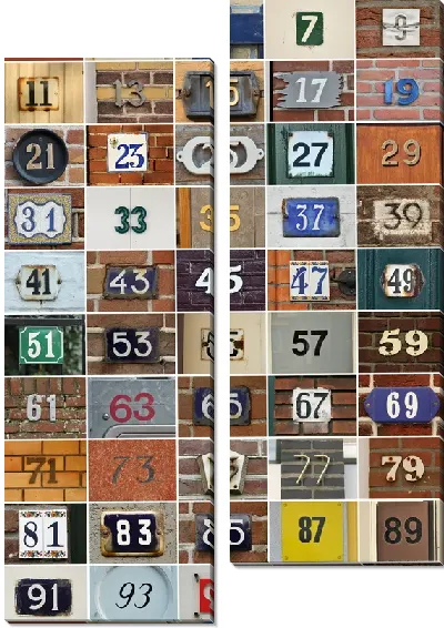 Модульная картина Номера разных домов (Number of different houses) №2
