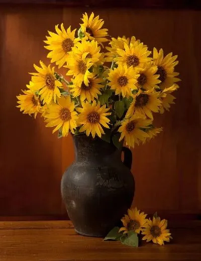 Плакат Желтые цветы в кувшине (Yellow flowers in a jug)