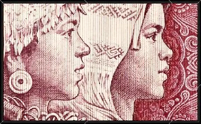 Картина Девушки изображенные на китайской купюре (Girls pictured on the Chinese banknote)