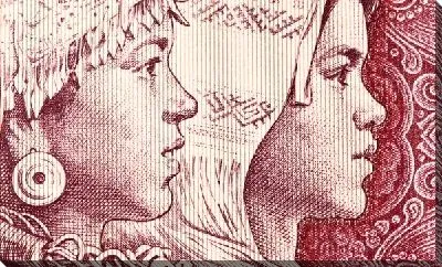 Постер Девушки изображенные на китайской купюре (Girls pictured on the Chinese banknote)