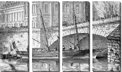 Модульная картина Лодка под мостом (Boat)