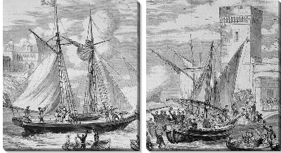 Модульная картина Морское сражение (Sea battle) №2