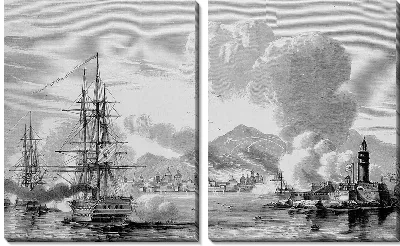 Модульная картина Морское сражение (Sea battle) №4