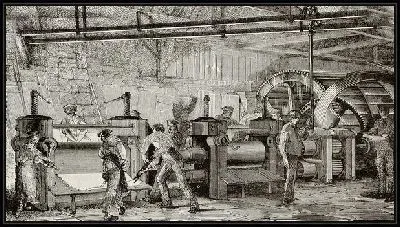 Картина Рабочие в цехе (Working in the shop)