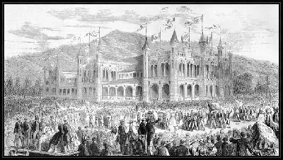 Картина Скопление людей возле замка (A crowd of people near the Castle)