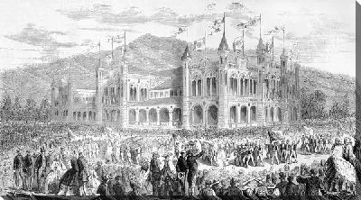 Постер Скопление людей возле замка (A crowd of people near the Castle)