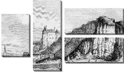 Модульная картина Замок на скале (The castle on the rock)