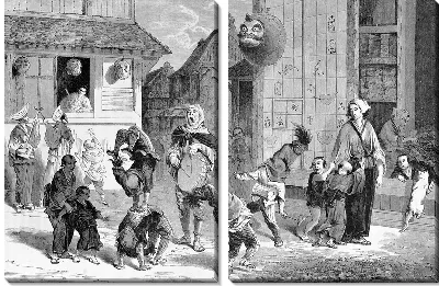 Модульная картина Уличные актеры (Street performers)