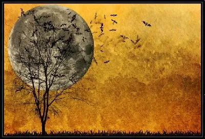 Картина Дерево на фоне луны (Tree on a background of the moon)