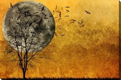 Постер Дерево на фоне луны (Tree on a background of the moon)